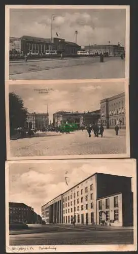 147465 3 AK Königsberg Preußen Opr Hauptbahnhof Ostbahnhof 1917 Nordbahnhof 1941