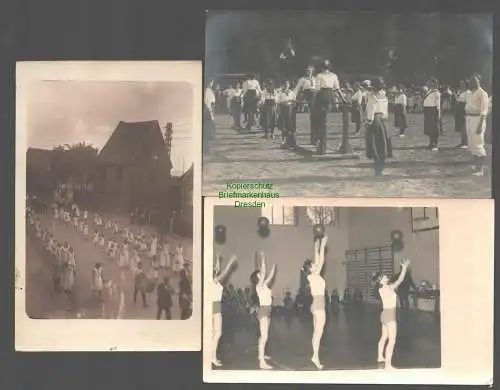 142014 3 Ansichtskarte Fotokarte Frauen Turnen Gymnastik