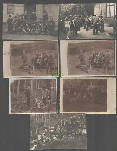 142007 7 Ansichtskarte Lindenfels Schützenfest 1925 Fotokarten Musikanten Wandergruppe