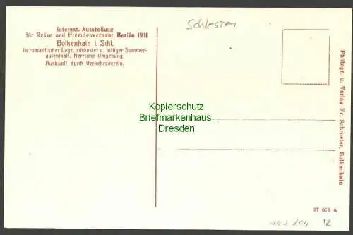 142204 AK Bolkenhain in Schlesien Bolkoburg Schweinhaus Burg 1911 Reklame