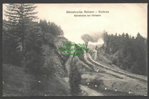 142228 Ansichtskarte Bahnstrecke Reinerz - Kudowa bei Hallatzsch 1907