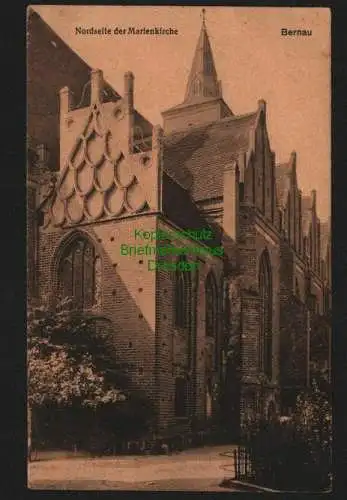 140379 Ansichtskarte Bernau Nordseite der Marienkirche 1919 Verlag Goldiner