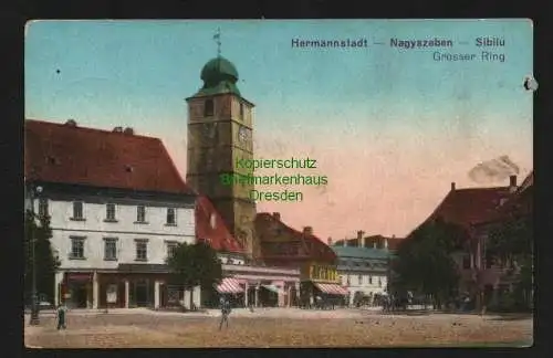 140462 Ansichtskarte Hermannstadt Sibiu Nagyszeben Grosser Ring Feldpost 308 1917