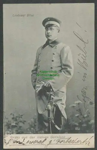 138964 Ansichtskarte Leutnant Bilse Colmar 1904 Colmar Perfin SG