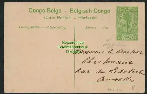 139114 Ganzsache Congo Belge Belgisch Kongo Plantations de Funtumia  Standplaats