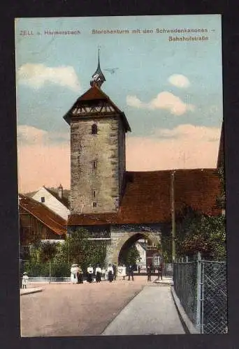 130042 AK Zell am Harmersbach Storchenturm Schwedenkanonen Bahnhofstraße