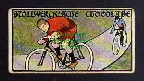 129782 Stollwerck Sammelbild Adler Cacao Gruppe 43 No. 3 Fahrrad Radrennen