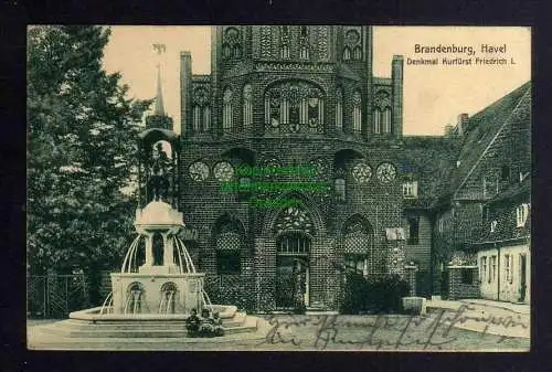 129613 Ansichtskarte Brandenburg Havel 1915 Denkmal Kurfürst Friedrich I.