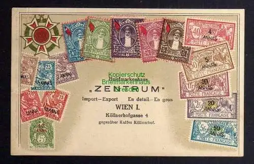 129744 AK Philatelie Postkarte Chile Wappen geprägt um 1905