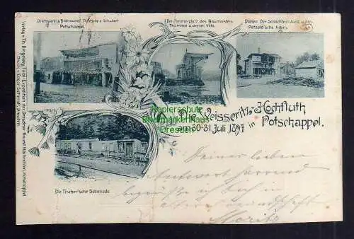 122375 AK Weisseritz Hochwasser 1897 Zerstörungen Drechslerei Villa Thümmel Döhl