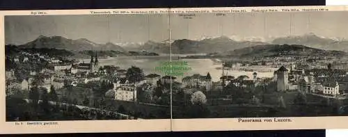 122038 3teilige Klapp AK Luzern Panorama um 1905 ausgefalten 42,5 x 10 cm