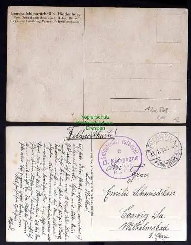 122568 2 AK Generalfeldmarschall von Hindenburg 1915 1. Weltkrieg