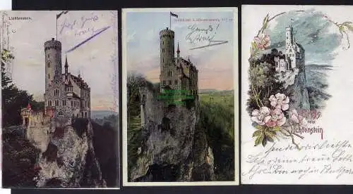 121935 3 AK Lichtenstein Litho 1897 bei Horb Tübingen Württemberg