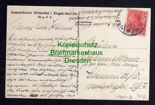 121118 AK Sommerfrische Wildenthal bei Eibenstock um 1910 Verlag des Erzgeb. Zwe