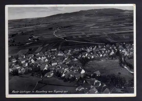 117775 Ansichtskarte Markt Weitlingen mit hesselberg vom Flugzeug aus um 1935 Luftbild Flie