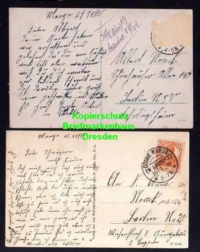 118154 2 AK Kolonie Grube MargaGasthaus Kaiserkrone Fabrik 1918 Kaufhaus