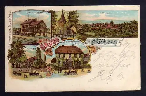 117830 AK Eldagsen Bahnhof Litho Völksen Gasthaus zum Kronprinz