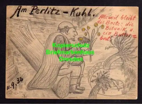 118046 Ansichtskarte Perlitz Kuhl gezeichnete Ansichtskarte Magdeburg Wilhelmstadt  1932