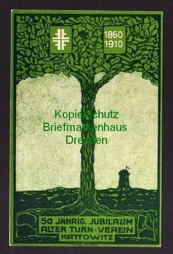 117248 Ansichtskarte Kattowitz 1910 50 Jahre Alter Turn Verein Künstlerkarte Jubiläum Quayz