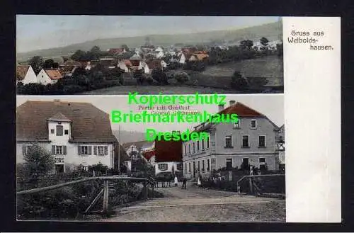 116536 Ansichtskarte Weiboldshausen 1922 Partie mit Gasthof Conrad Guthmann