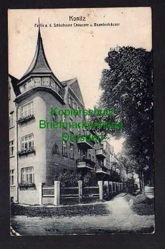 117297 AK  Konitz Westpreußen 1918 Schlochauer Chaussee Beamtenhäuser