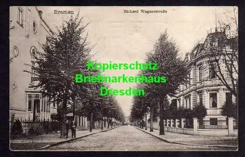 116609 Ansichtskarte Bremen 1913 Richard Wagnerstraße