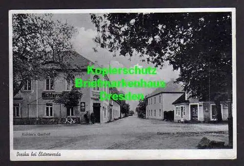 116824 Ansichtskarte Dreska bei Elsterwerda Richters Gasthof 1941 Bäckerei u. Kolonialwaren