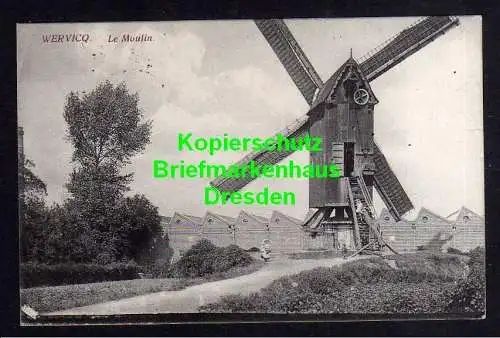 116586 Ansichtskarte Wervik Wervicq 1915 Le Moulin Windmühle Mole Kruisekemolen