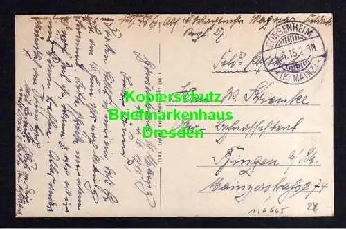 116665 Ansichtskarte Gonsenheim Kr. Mainz 1915 Kaiserstrasse