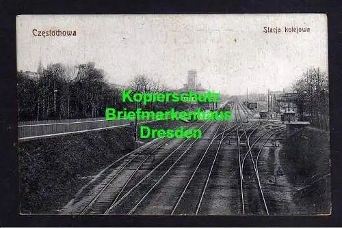 116931 Ansichtskarte Czestochowa Tschenstochau um 1910 Stacja kolejowa Bahnhof