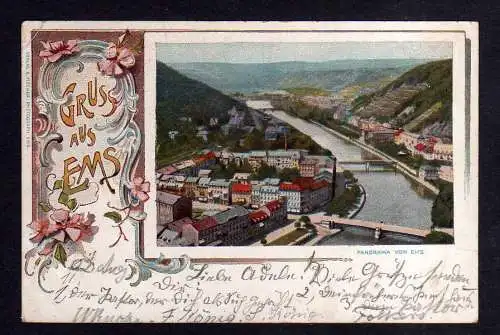 115156 Ansichtskarte Bad Ems Panorama 1902