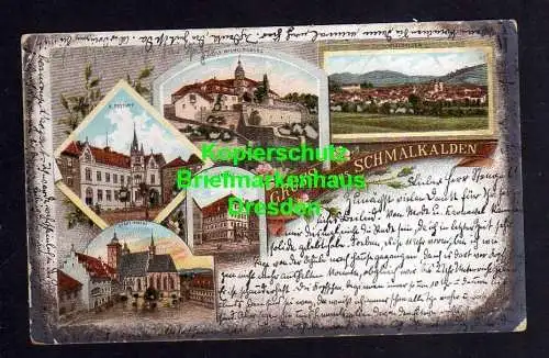 114754 AK Schmalkalden Litho 1903 Lutherhaus Postamt Stadt Kirche