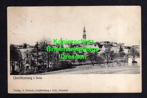 114260 Ansichtskarte Greiffenberg Schlesien Panorama 1908