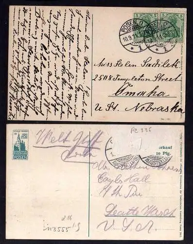 113555 2 AK Posen 1911 Ostdeutsche Ausstellung Offizielle Postkarte 51