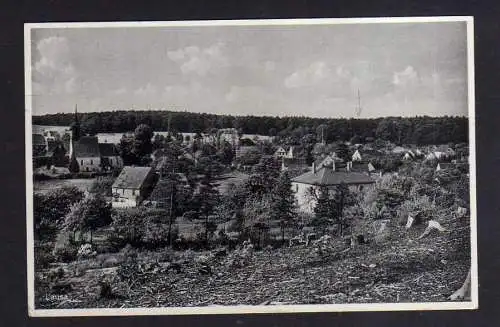 111990 Ansichtskarte Lausa über Torgau Land 1934 Landpoststempel Kirche Ort