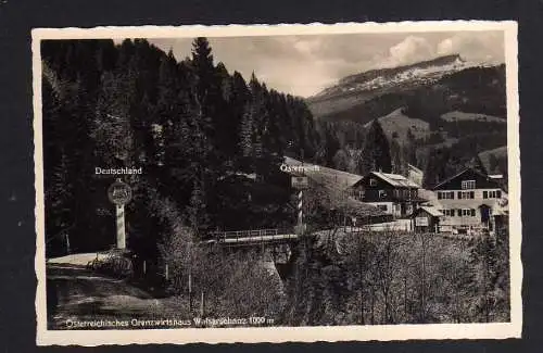 110581 Ansichtskarte Walserschanz Kleinwalsertal Grenzwirtshaus Gasthaus um 1935