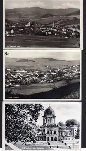 107567 3 Ansichtskarte Bad Landeck Stadt Fotokarte 1928 Glatzer Bergland Marienbad Feldpost