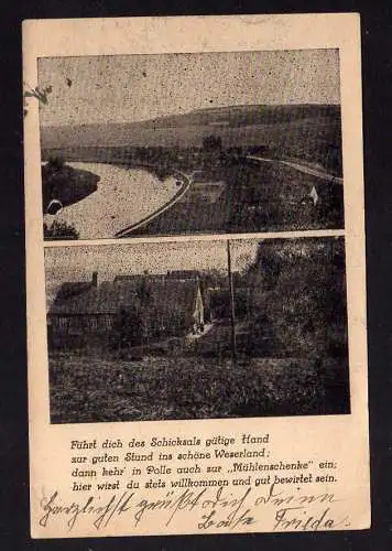 107054 Ansichtskarte Polle Mühlenschenke Weserland 1942