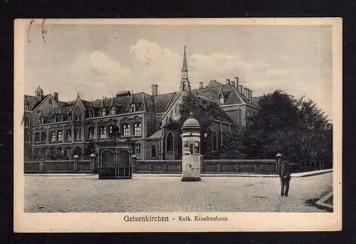 106630 Ansichtskarte Gelsenkirchen Kath. Krankenhaus 1917