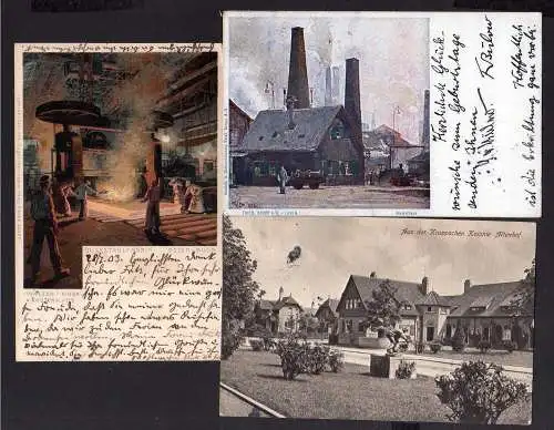 107597 3 AK Altenhof bei Essen 1911 Kruppsche Kolonie Litho Gussstahlfabrik 1903