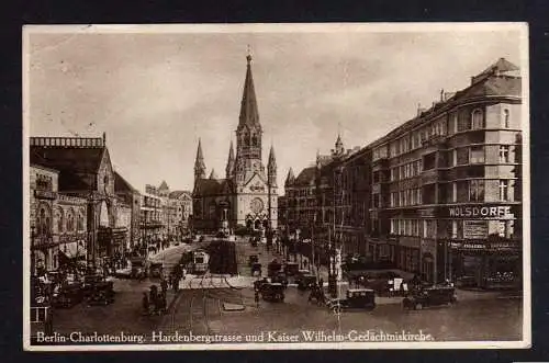 105338 AK Berlin Charlottenburg Hardenbergstrasse mit Klebezettel Dresden Ohne F