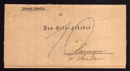 105540 leere Faltbriefhülle Genthin 1878 Königl. Kreis Kasse Portopflichtige Die