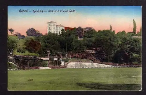 105361 AK Guben Sportplatz Blick nach Friedrichshöh um 1915