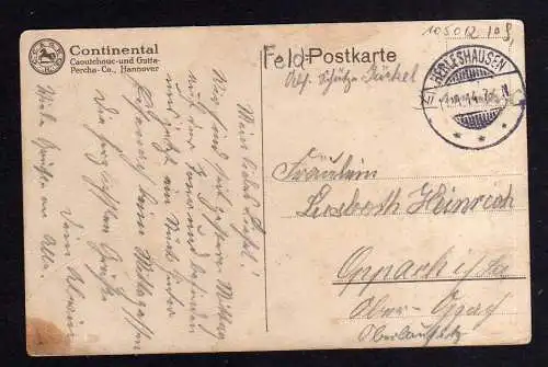 105012 AK Künstlerkarte Continental Pneumaric Hannover 1914 Auto Wachmann Hund