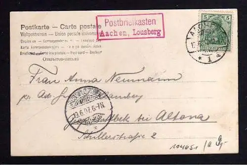 104651 AK Postbriefkasten Aachen Lousberg 1907 St. Salvatorkirche Weinhandlung R