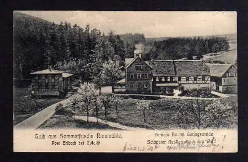 104975 Ansichtskarte Erlbach bei Colditz Sommerfrische Rinnmühle bei Geringswalde 1912