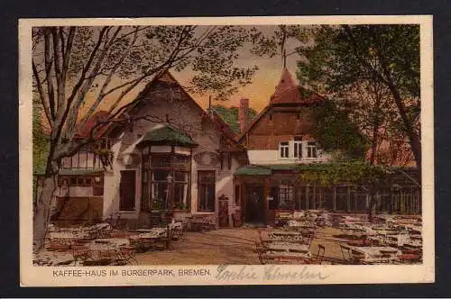 100795 Ansichtskarte Bremen Kaffee Haus im Bürgerpark H. Dunker 1915