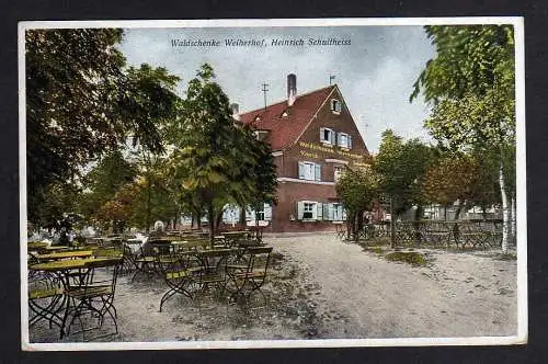 100715 AK Waldschenke Weiherhof Post Zirndorf Zirndorfer Bier Metzgerei Schulthe