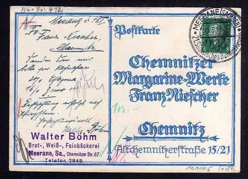 101105 AK Chemnitz 1931 Chemnitzer Margarinewerke Franz Niescher Wanda Sachsen R