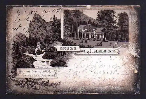 100894 AK Ilsenburg 1895 Litho Vorläufer Prinzess Ilse Gaststätte Restaurant Ils